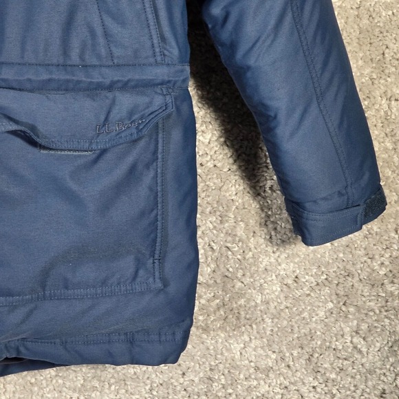 LL Bean Men Goretex Parka Jacket Size Large Blue Down Insulated Outdoor READ - Picture 2 of 13